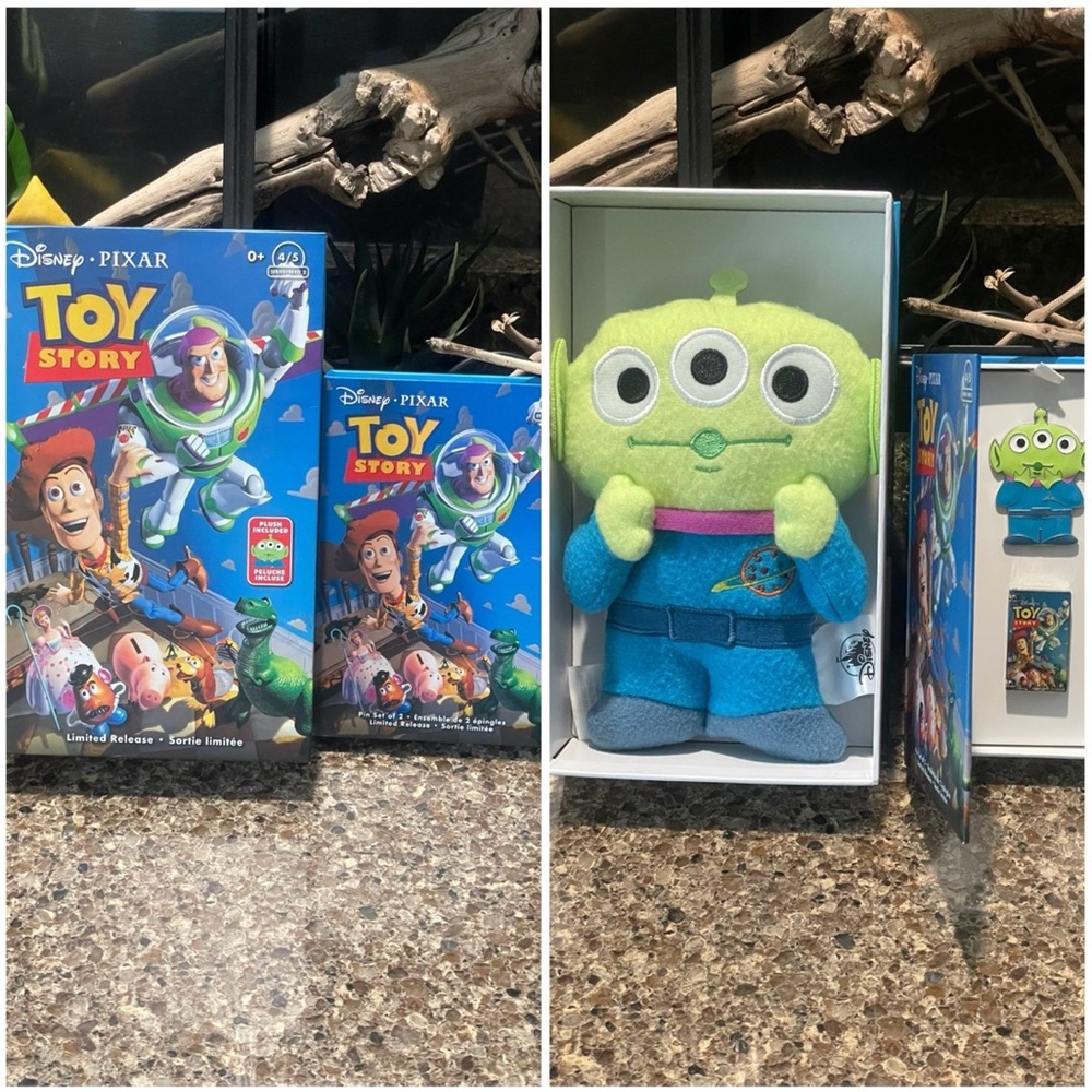 Disney Toy Story vhs pin set and plush limited release